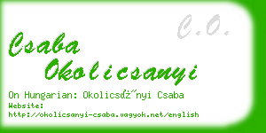 csaba okolicsanyi business card